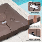 Pellebant 220 lbs Patio Cantilever Umbrella Base with Wheels - N/A