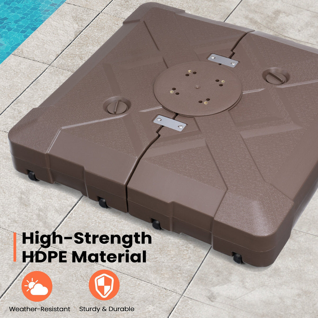 Pellebant 220 lbs Patio Cantilever Umbrella Base with Wheels - N/A