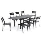 Pellebant 5/7/9-piece Aluminum Outdoor Dining Set Expandable Table and Stackable Chairs