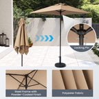 Pellebant 6 Piece Patio Set with Table, Umbrella and 4 Folding Chairs - 22.4Wx26.8Dx34.4H