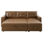 Reversible Sectional Sofa with Pull-Out Sleeper Bed, Hidden Storage Chaise, Durable Legs,