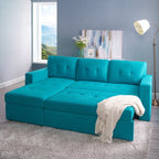 Reversible Sectional Sofa with Pull-Out Sleeper Bed, Hidden Storage Chaise, Durable Legs,