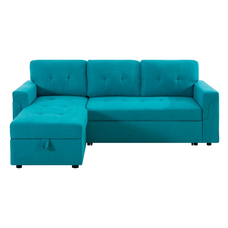 Reversible Sectional Sofa with Pull-Out Sleeper Bed, Hidden Storage Chaise, Durable Legs,