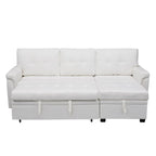 Reversible Sectional Sofa with Pull-Out Sleeper Bed, Hidden Storage Chaise, Durable Legs,