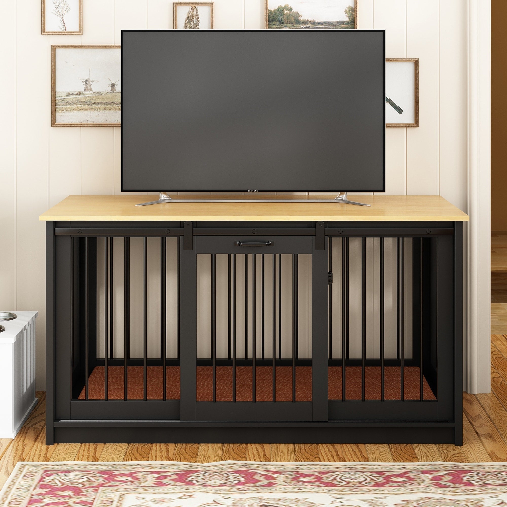 Pet Residence with Iron Tube Reinforcement Stylish & Sturdy Dog Crate