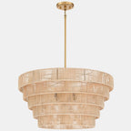 Piersan 5-Light Modern Bohemian Chandelier with Tiered Rattan Shade - 26 in. W
