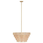 Piersan 5-Light Modern Bohemian Chandelier with Tiered Rattan Shade - 26 in. W