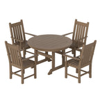 Polytrends Laguna Hdpe All Weather Outdoor Patio Dining Set with Round Table, Armchairs (5-Piece Set)