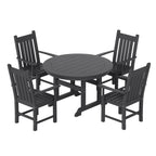 Polytrends Laguna Hdpe All Weather Outdoor Patio Dining Set with Round Table, Armchairs (5-Piece Set)