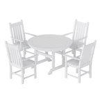 Polytrends Laguna Hdpe All Weather Outdoor Patio Dining Set with Round Table, Armchairs (5-Piece Set)
