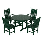 Polytrends Laguna Hdpe All Weather Outdoor Patio Dining Set with Round Table, Armchairs (5-Piece Set)