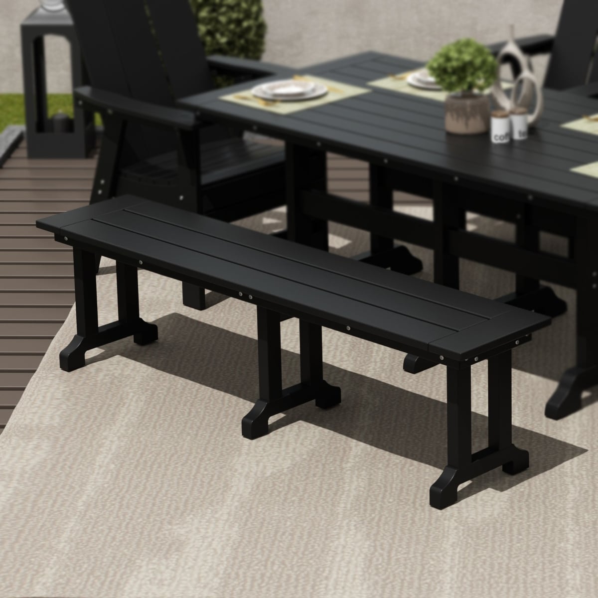 Polytrends Laguna Hdpe All Weather Outdoor Patio 65 Bench