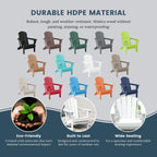 Polytrends Laguna Fade Resistant All Weather Outdoor Patio Folding Adirondack Chair