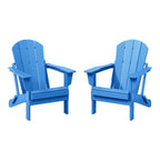 Polytrends Laguna Weather Resistant Outdoor Patio Folding Adirondack Chairs (Set of 2)