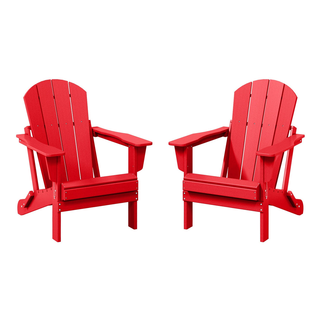 Polytrends Laguna Weather Resistant Outdoor Patio Folding Adirondack Chairs (Set of 2)