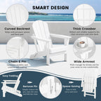 Polytrends Laguna Weather Resistant Outdoor Patio Folding Adirondack Chairs (Set of 2)