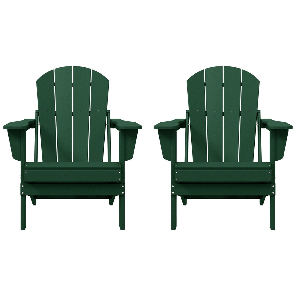Polytrends Laguna Weather Resistant Outdoor Patio Folding Adirondack Chairs (Set of 2)