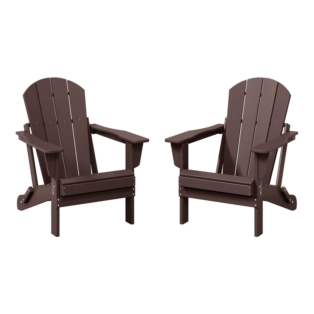 Polytrends Laguna Weather Resistant Outdoor Patio Folding Adirondack Chairs (Set of 2)