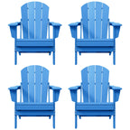 Polytrends Laguna Weather Resistant Outdoor Patio Folding Adirondack Chairs (Set of 4)