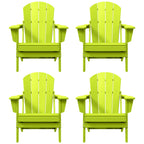 Polytrends Laguna Weather Resistant Outdoor Patio Folding Adirondack Chairs (Set of 4)