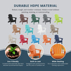 Polytrends Laguna Weather Resistant Outdoor Patio Folding Adirondack Chairs (Set of 4)