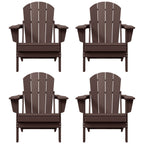 Polytrends Laguna Weather Resistant Outdoor Patio Folding Adirondack Chairs (Set of 4)