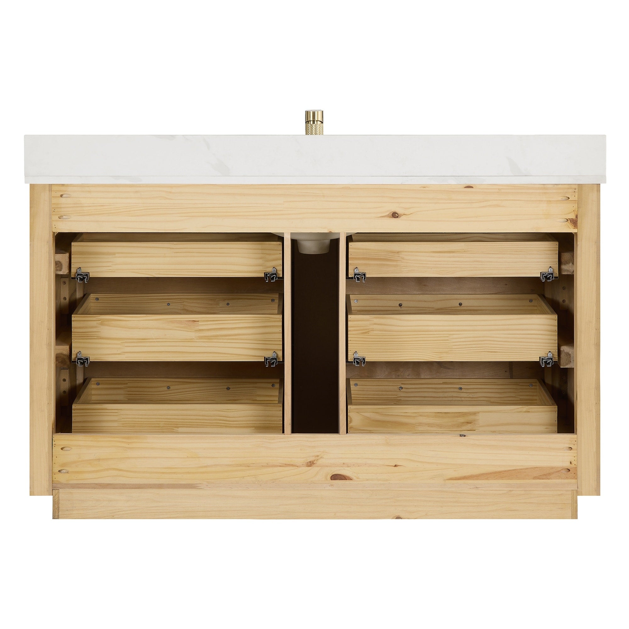 Porto Bath Vanity with White Quartz Stone Top without Mirror