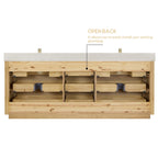 Porto Bath Vanity with White Quartz Stone Top without Mirror