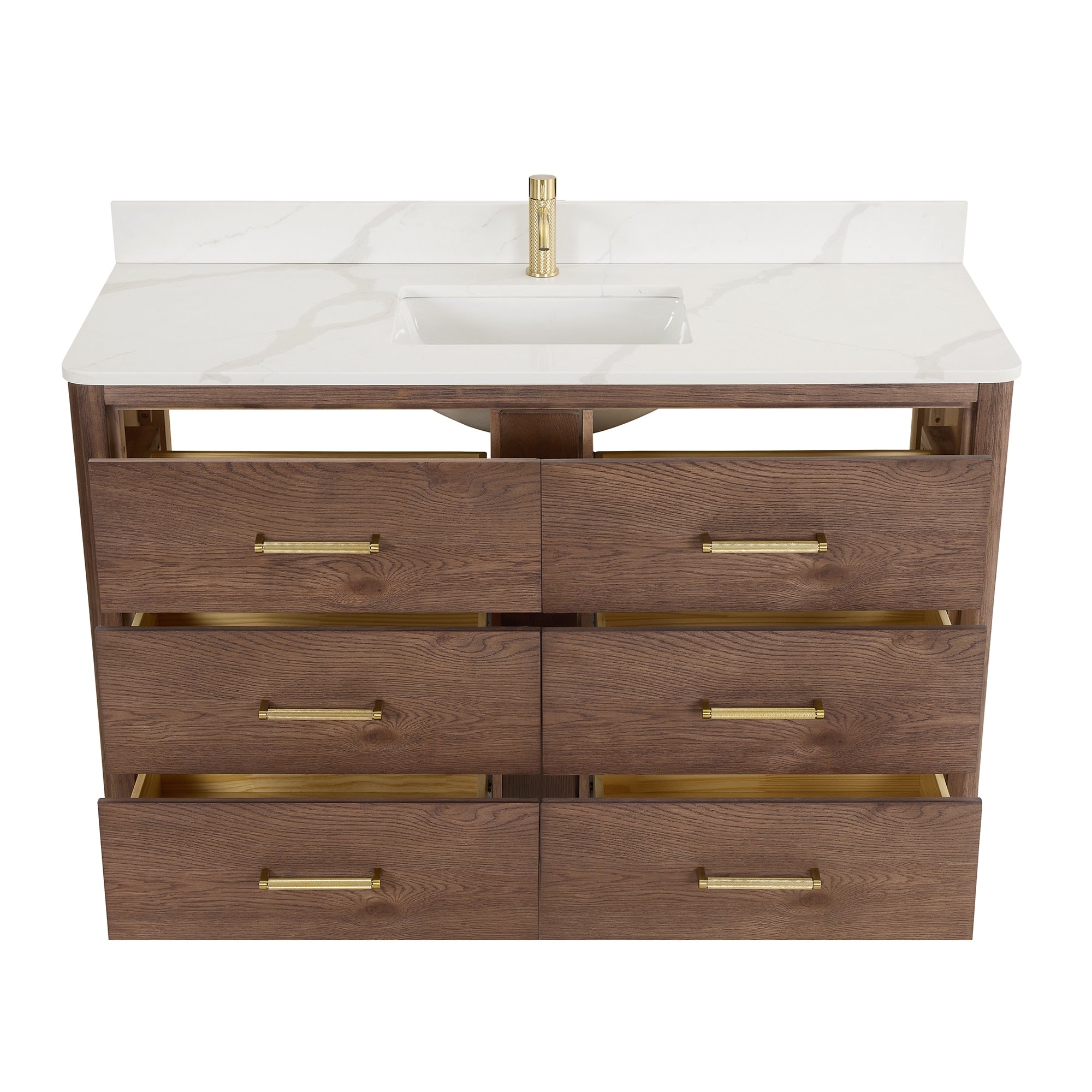 Porto Bath Vanity with White Quartz Stone Top without Mirror