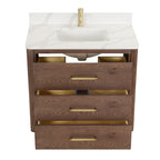 Porto Bath Vanity with White Quartz Stone Top without Mirror