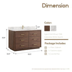 Porto Bath Vanity with White Quartz Stone Top without Mirror