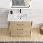 Porto Bath Vanity with White Quartz Stone Top without Mirror