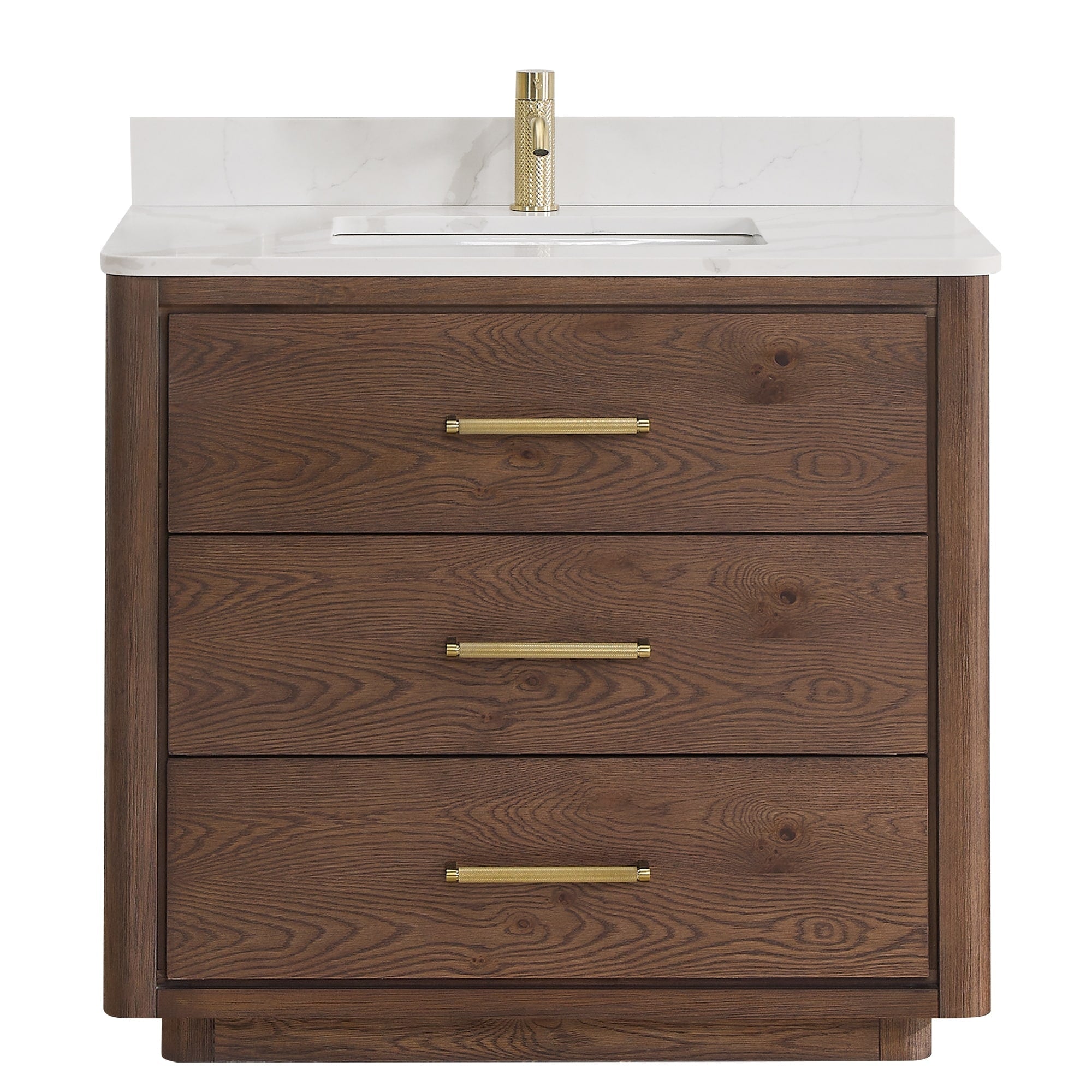 Porto Bath Vanity with White Quartz Stone Top without Mirror