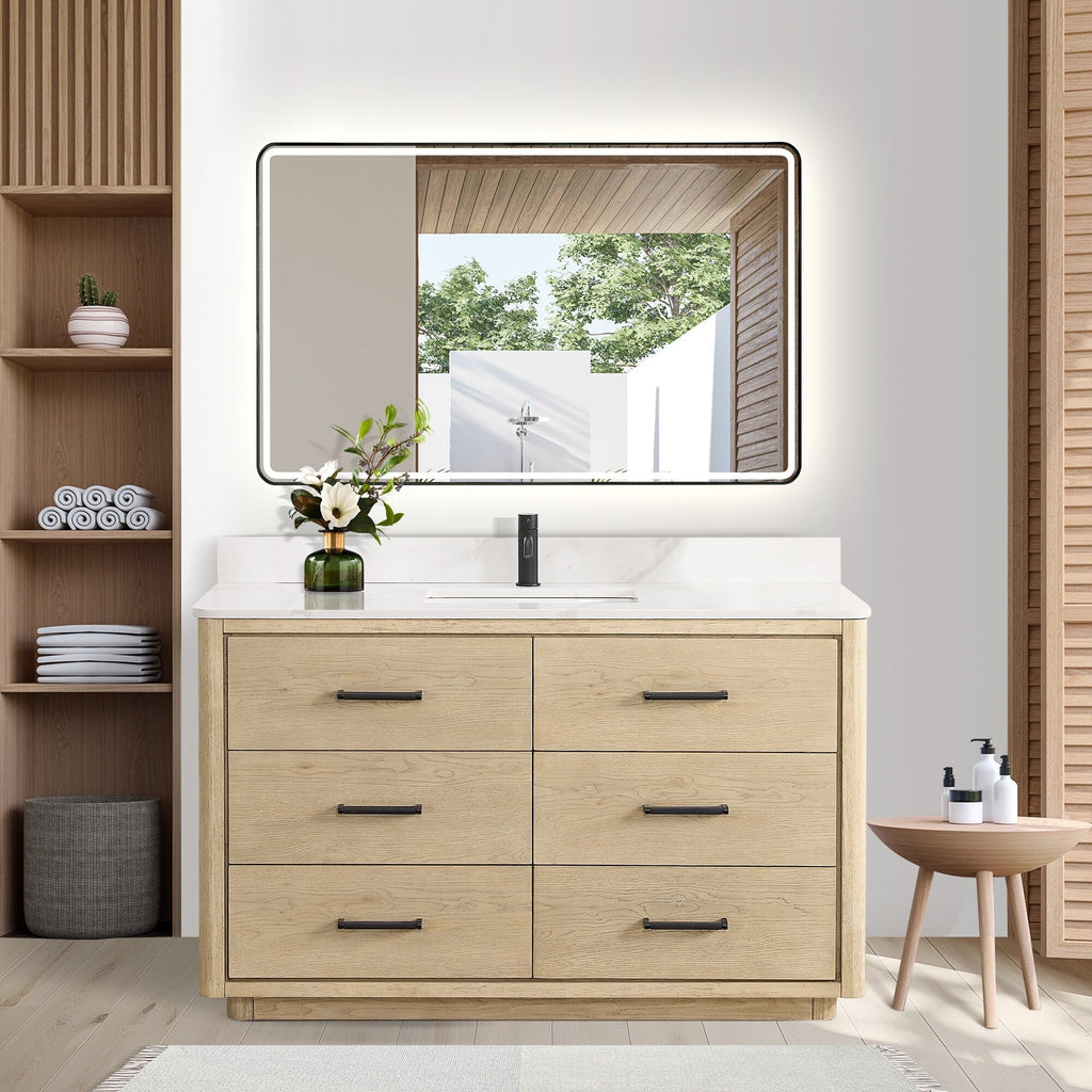 Porto Bath Vanity with White Quartz Stone Top without Mirror