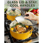 Pots and Pans Set Nonstick, 10-Piece Ceramic Kitchen Cookware Sets, Nonstick Cooking Set with Saucepans