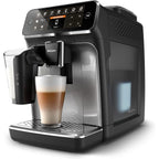 Premium Espresso Machine, 12 Hot/Iced Coffees, LatteGo System, Ceramic Grinder, Black Chrome