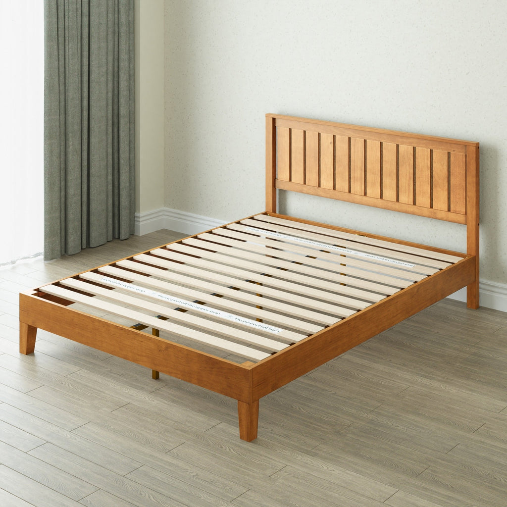 Priage by ZINUS Rustic Pine Deluxe Wood Platform Bed Frame