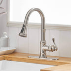 Pull Down Kitchen Faucet Single Handle Modern One Hole Kitchen Sink Faucets With Pull Down Sprayer Basin Tap With Deck Plate