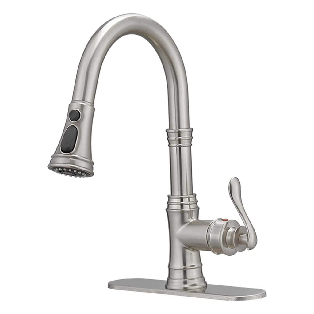 Pull Down Kitchen Faucet Single Handle Modern One Hole Kitchen Sink Faucets With Pull Down Sprayer Basin Tap With Deck Plate