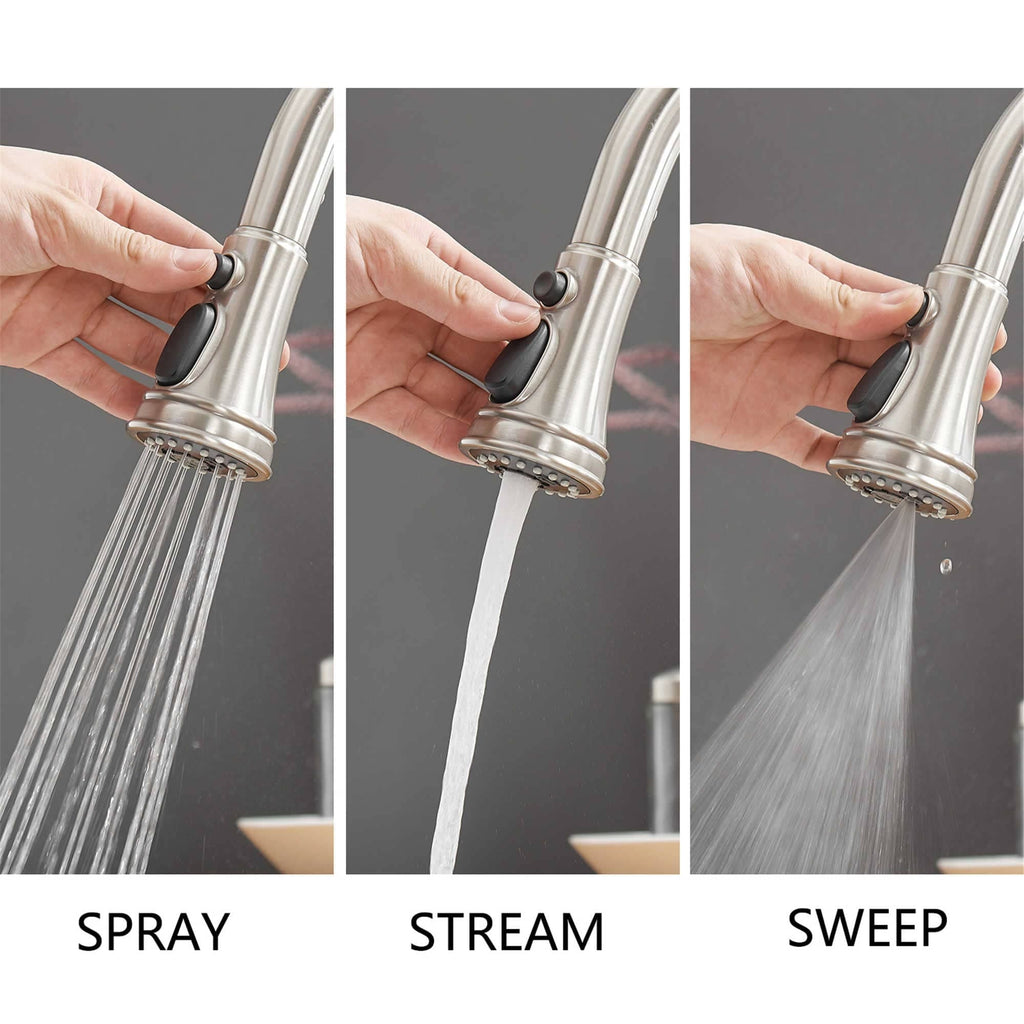 Pull Down Kitchen Faucet Single Handle Modern One Hole Kitchen Sink Faucets With Pull Down Sprayer Basin Tap With Deck Plate