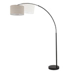 Q-Max 81 Steel Adjustable Arching Floor Lamp With Extra Large Shade and Marble Base