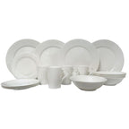 Red Vanilla Rimmed Bone China 16Pc Dinner Set