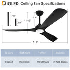 Remote Ceiling Fan with Lights Flush Mount