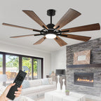 Remote Ceiling fan with Lights Large 8 Wooden Blades