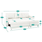 Convertible Reversible Sectional Sofa with Pull-Out Sleeper Bed, Hidden Storage Chaise, and Durable Legs