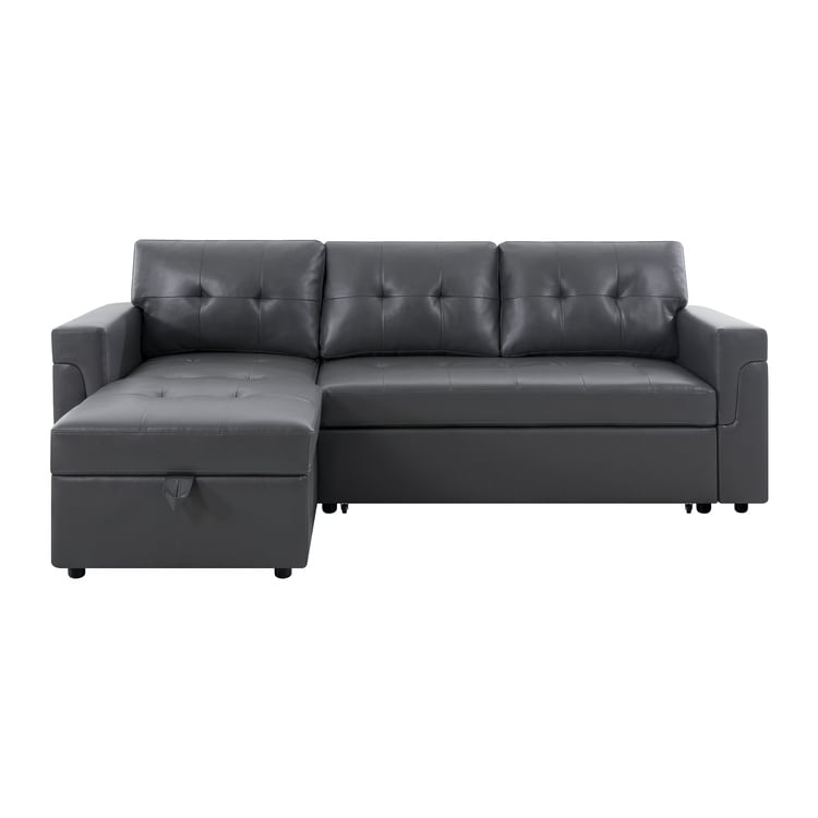 Convertible Reversible Sectional Sofa with Pull-Out Sleeper Bed, Hidden Storage Chaise, and Durable Legs