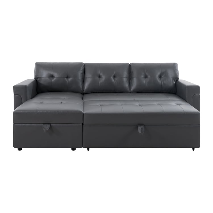 Convertible Reversible Sectional Sofa with Pull-Out Sleeper Bed, Hidden Storage Chaise, and Durable Legs