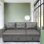 Reversible Sectional Sofa with Pull-Out Sleeper Bed, Hidden Storage Chaise, Durable Legs,