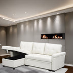 Reversible Sectional Sofa with Pull-Out Sleeper Bed, Hidden Storage Chaise, Durable Legs,