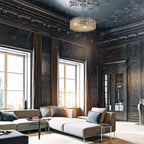 River of Goods Bryar Brass and Crystal 23.5W 3-Light Chandelier - 23.5 x 23.5 x 61.5